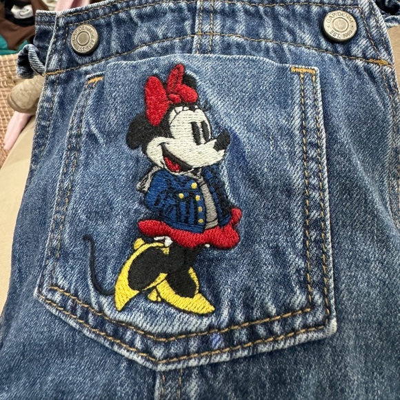 GAP Kids disney minnie mouse overalls embroidered toddler girl denim ruffles - Picture 2 of 10